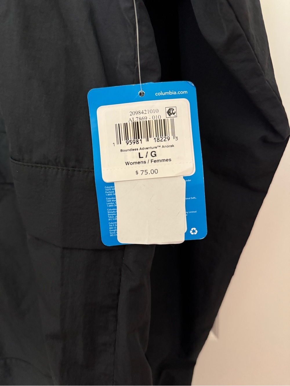 Columbia Black Women's Anorak Jacket size lrg brand new with tags - Picture 5 of 6